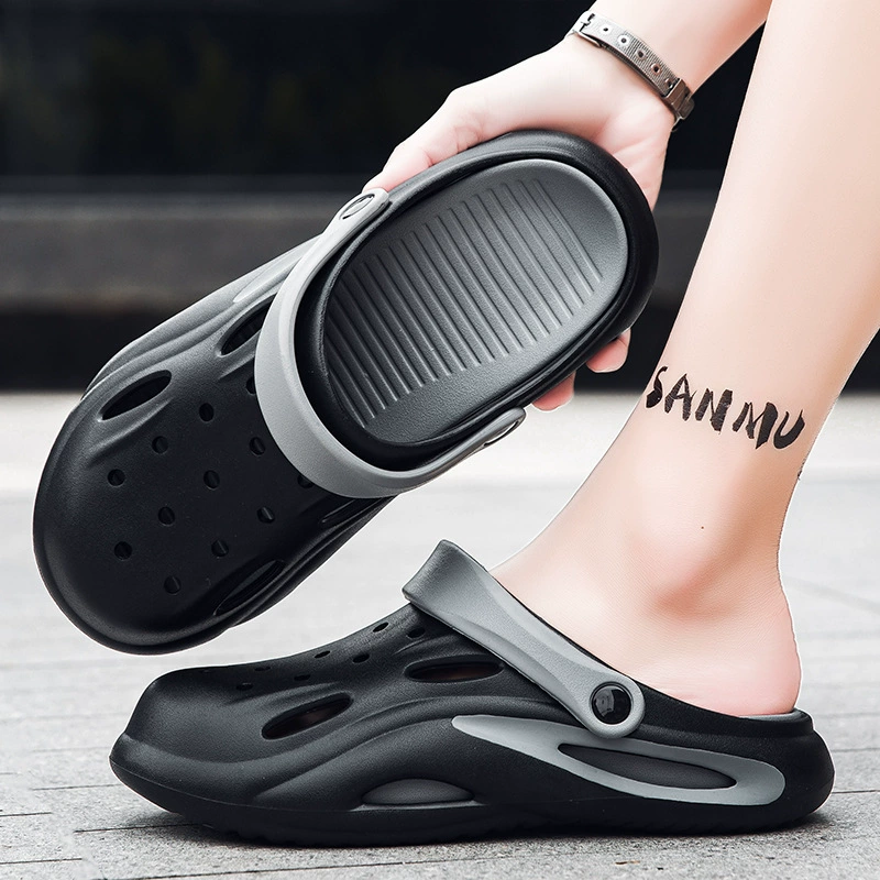 Мужские крокодиловые туфли 2025 Новые летние уличные тапочки с противоскользящей подошвой и толстой подошвой для вождения