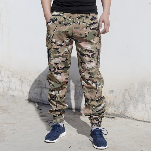 Cross-border camouflage assault trousers men's multi-pocket trousers training pants outdoor multi-pocket wear-resistant overalls