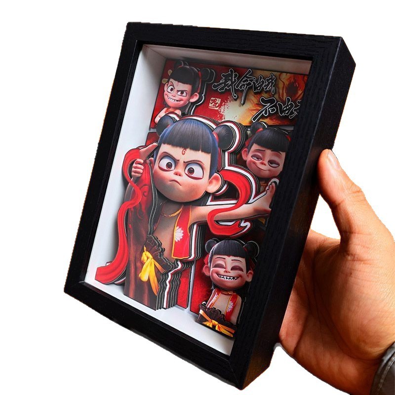 ネザ 3D 立体スタッキング絵画フォトフレーム絵画デスクトップ装飾品手作り紙彫刻誕生日ギフト寝室の装飾絵画カスタマイズ|undefined