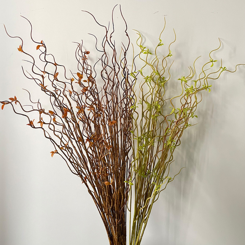 Artificial cloud-leaf willow branches, artificial leaves, floral accessories, willow buds, willow branches, dry branches, line art floral arrangements, home decoration