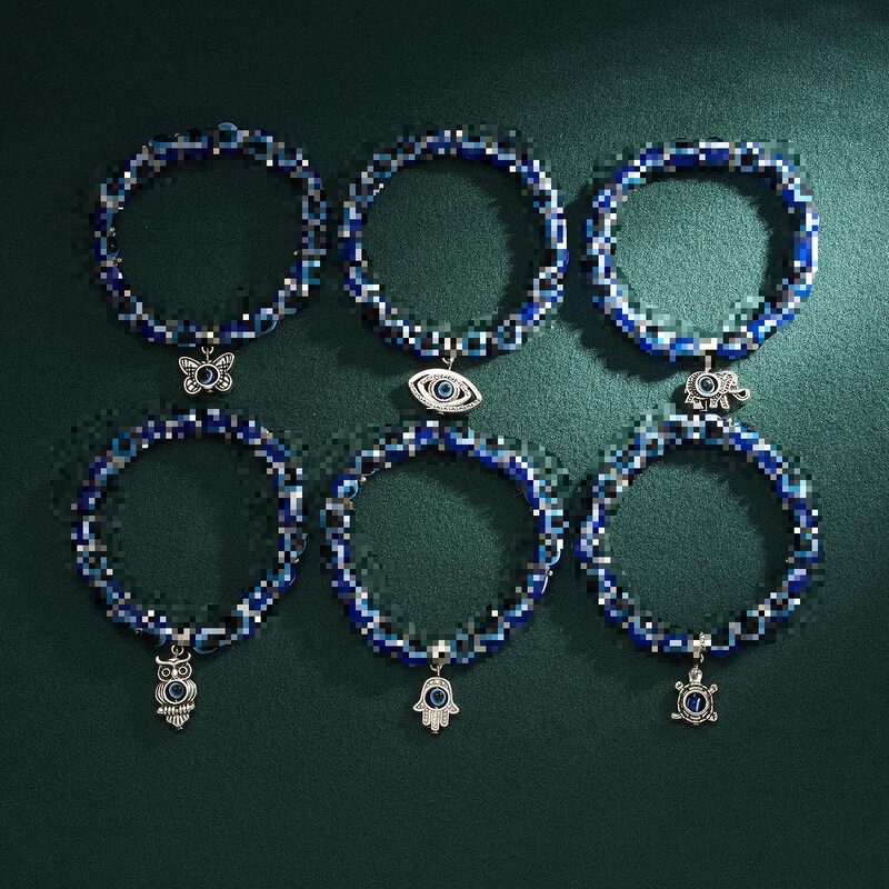Cross-Border Hot-Selling Fashion Butterfly Bracelet with Turtle Blue Eyes Beaded Animal Pendant Elastic Bracelet Wholesale Cross-Border Hot-Selling Fashion Butterfly Bracelet with Turtle Blue Eyes Beaded Animal Pendant Elastic Bracelet Wholesale