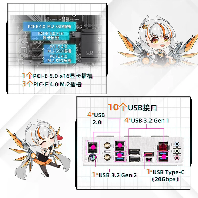 Подходит Intel Gigabyte Z790 UD AX материнская плата LGA1700 может разгоняться и сверхпрочна