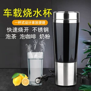 Car car 12v stainless steel boiling water cup kettle electric water cup 100 degree insulation water Cup heating double layer
