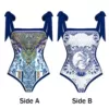 Blue double-sided swimwear
