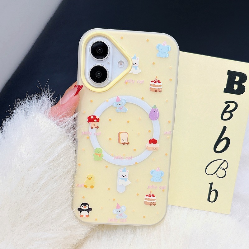 Postres lindos de dibujos animados, atracción magnética West Highland, soporte iphone15 para 16ProMax Apple 13 dos en uno 14