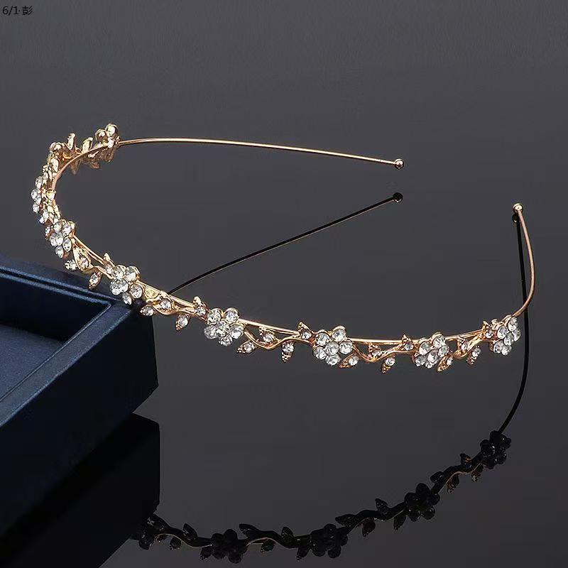 Floral Bridal Rhinestone Headband, Sparking Crystal Hair Accessory_voghion.com
