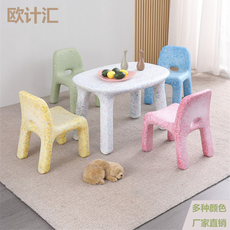 Nordic Baby Children's Chair, Outdoor Small Stool, Ins-Style Kindergarten Learning Chair with Backrest, Dining Chair for Home Use