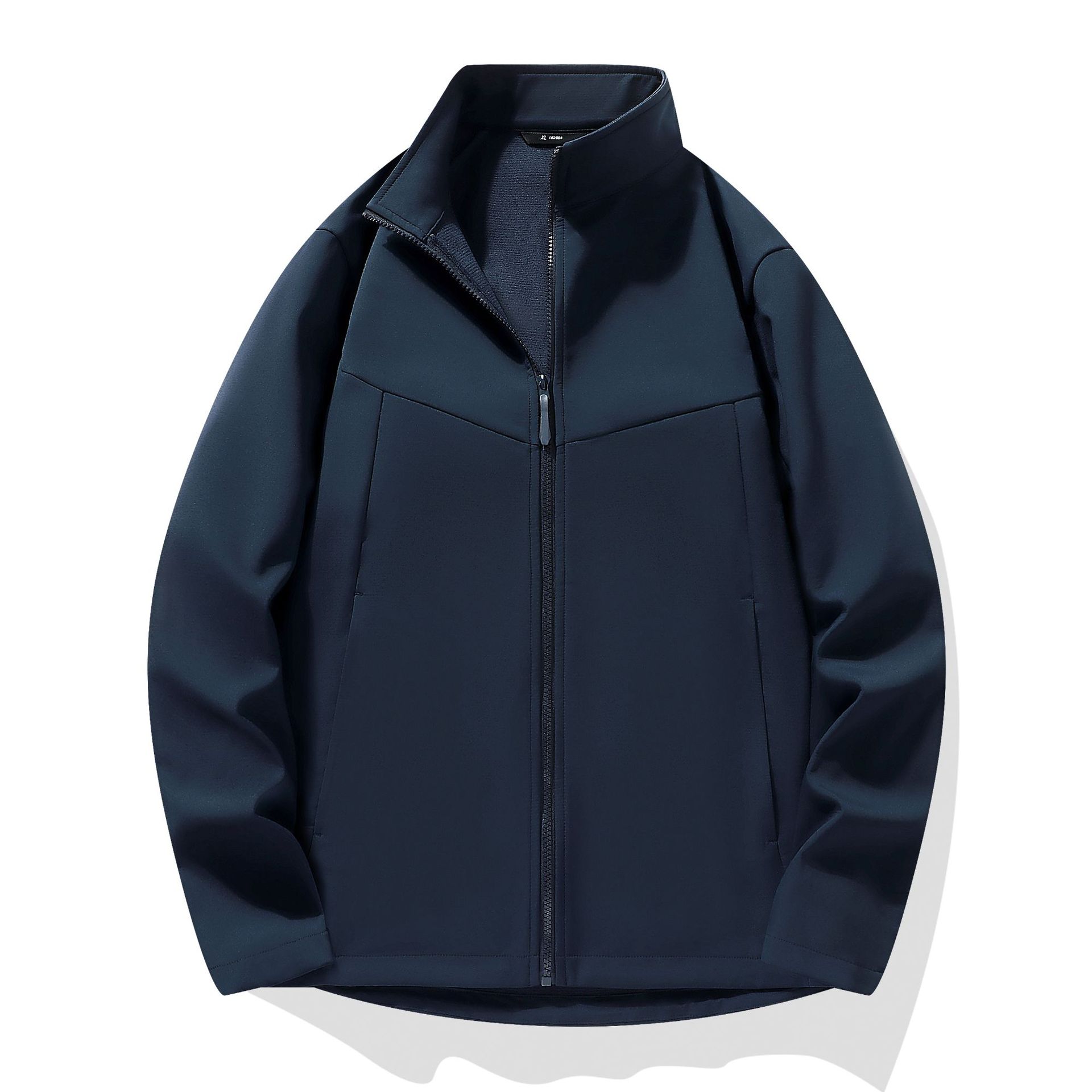Three-proof fabric outdoor softshell jacket with a stand-up collar, fashionable and durable, suitable for sports and casual wear, available in a couple's style