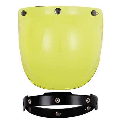 Motorcycle Safety Supplies Half Helmet Bubble Visor - yellow-film-black-bracket