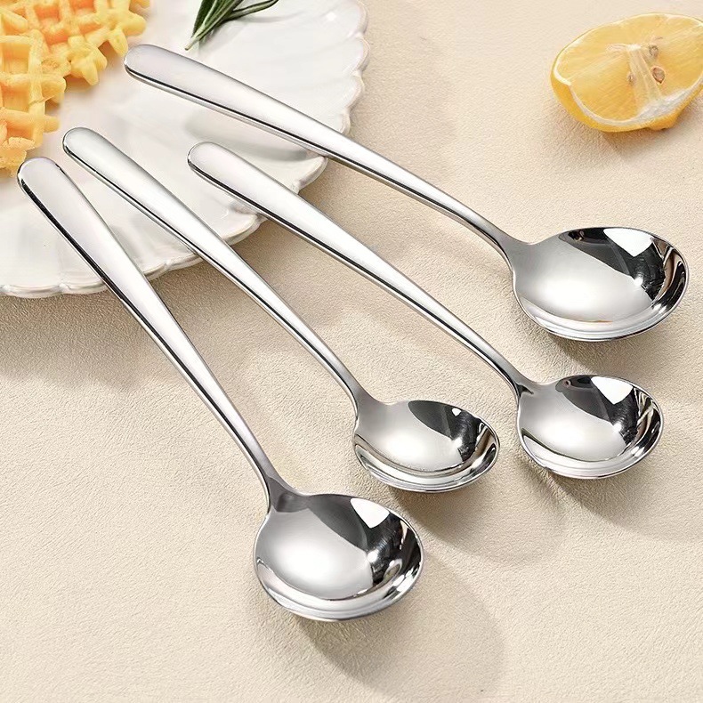 316不锈钢勺子大口喝汤勺高颜值轻奢餐勺酒店餐厅加厚圆勺甜品勺
