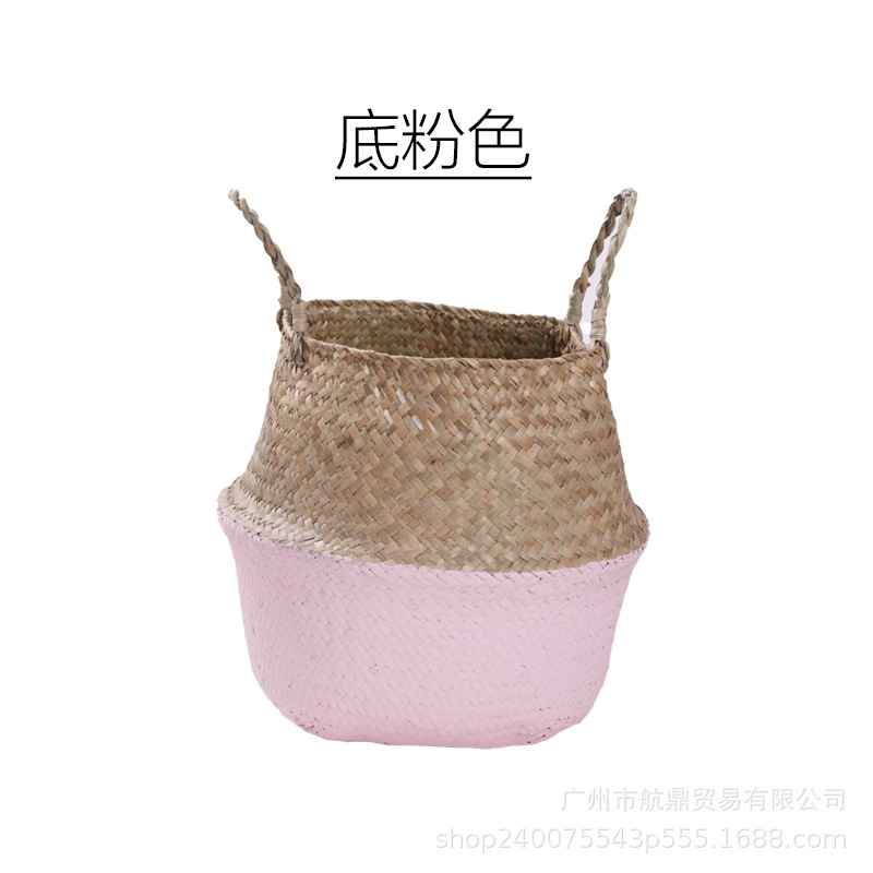 Grasas de mar tejidas a mano torsión varilla maceta medieval ligera lujoso alto sentido de viento silencioso almacenamiento de mano plegable azul