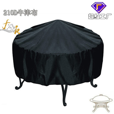 Amazon cross-border BBQcover210D oxford circular Waterproof cover outdoors courtyard barbecue Stove Rainproof