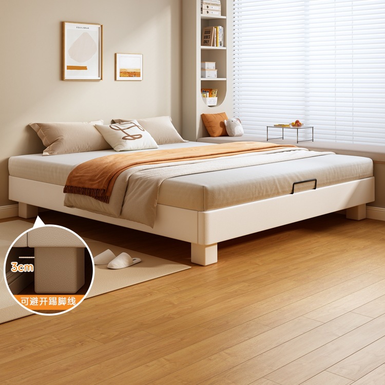 Solid Wood Bed Without Bedside, Silent Edge-To-Edge Space-Saving Bed Without Backrest, Wholesale Bay Window Splicing Bed Row Frame Bed Frame