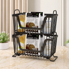 跨境热卖可叠加收纳篮 厨房用品台面多层置物架 蔬果零食收纳架子