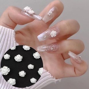 Internet Hot Nail Jewelry Aurora Black Camellia Multi-size Fairy Wear DIY Nail Jewelry