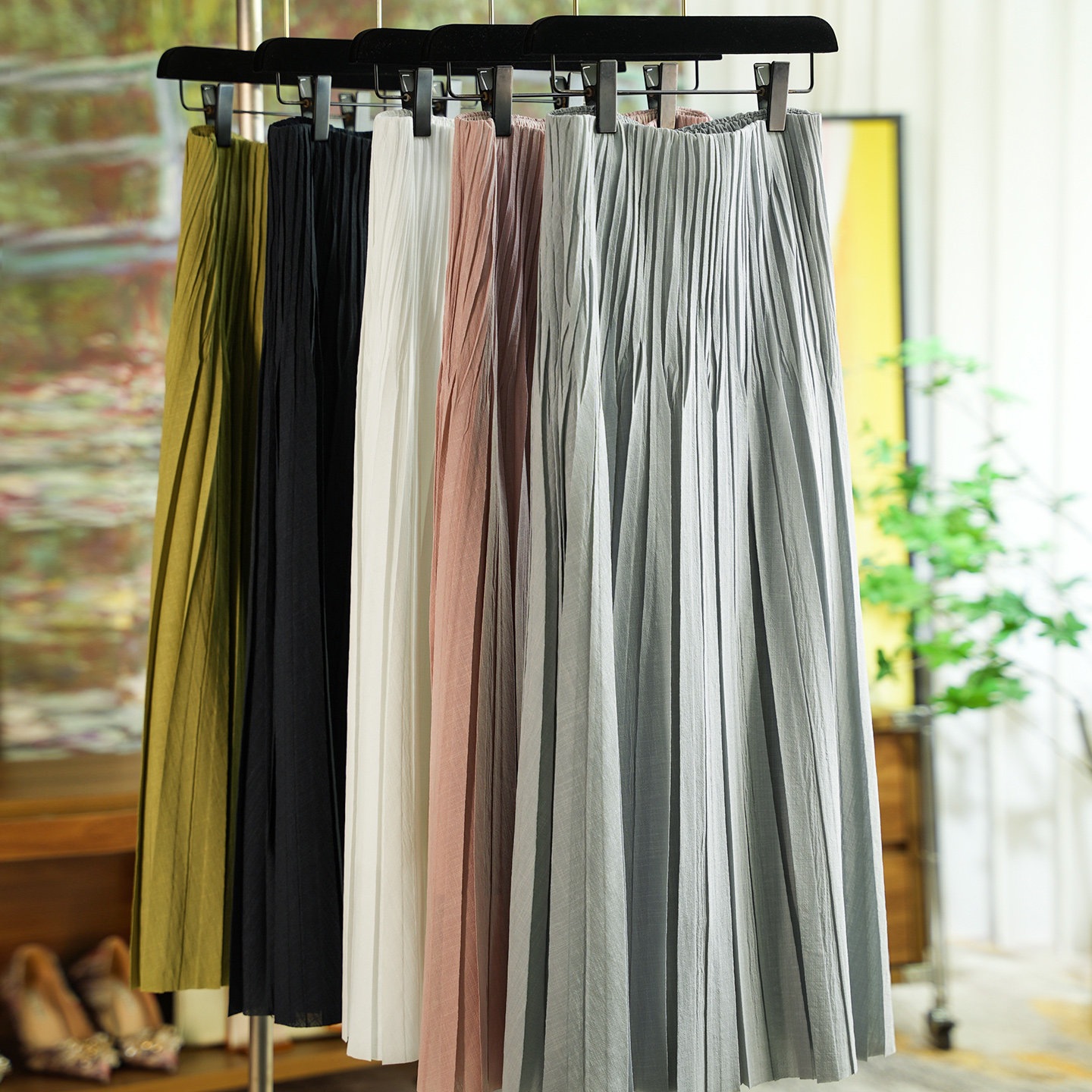 Cool and Stylish Irregular Pleated Long Skirt for Women Summer 0429