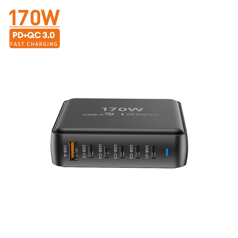 170W 7 in 1 TypeC Desktop Charging HUB Fast Charging USBC Laptop Phone Tablet Universal 100W Charger
