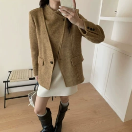 女式毛呢外套;大码毛呢外套