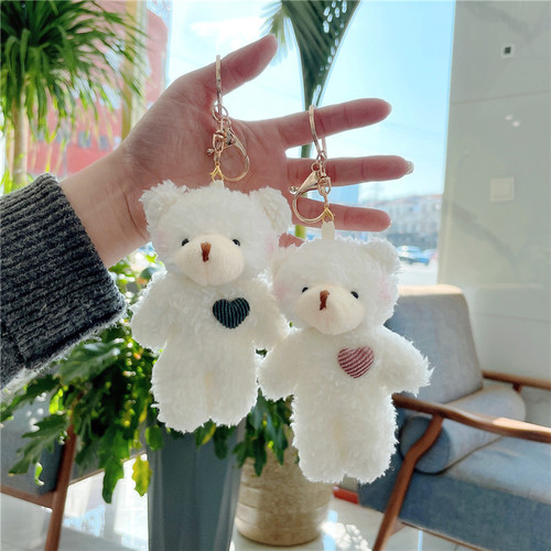 Soft Blush Bear Pendant Cute Baby Bear Teddy Bear Plush Doll Doll Bag Accessory Keychain