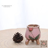 Creative flowerpot, small ceramics, plant lamp flower-shaped, handmade, hand painting