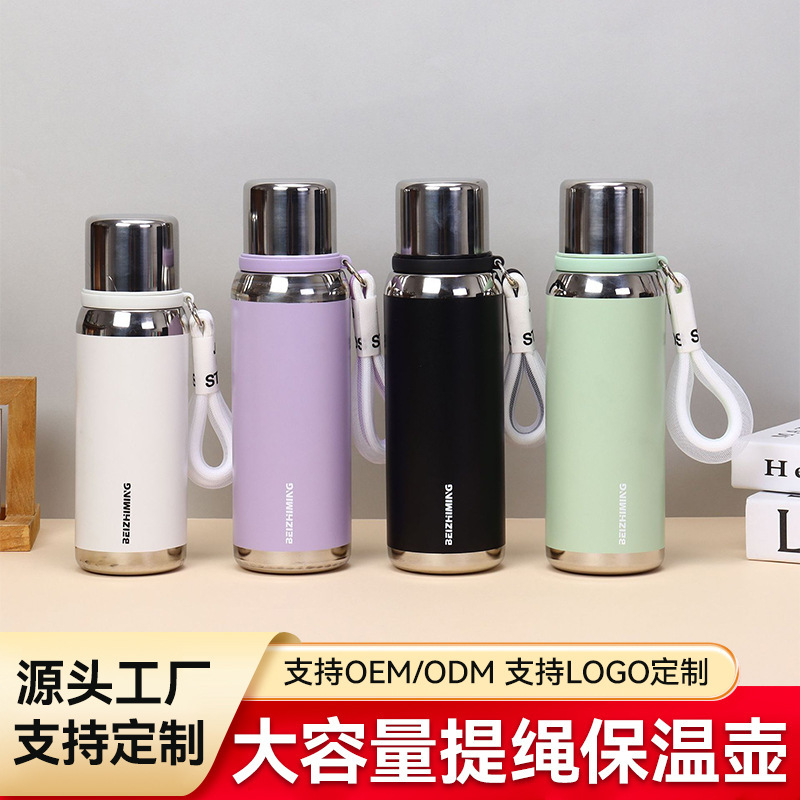 新品304ステンレススチールロープ水杯大容量弾丸保温ポット屋外携帯旅行スポーツ水|undefined