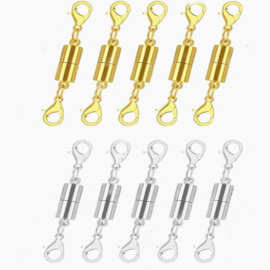 diy饰品扣 圆柱形磁扣配件 金色银色 龙虾扣 磁铁扣手链扣 珠宝扣