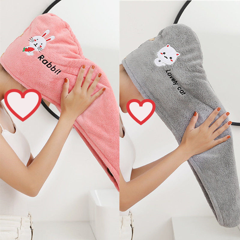 Women's Double-Layer Thickeneded Dry Hair Cap 2025 New Style Baotou Shampoo Shower Cap to Wipe Hair Super Absorbent Quick-Drying Hair Towel