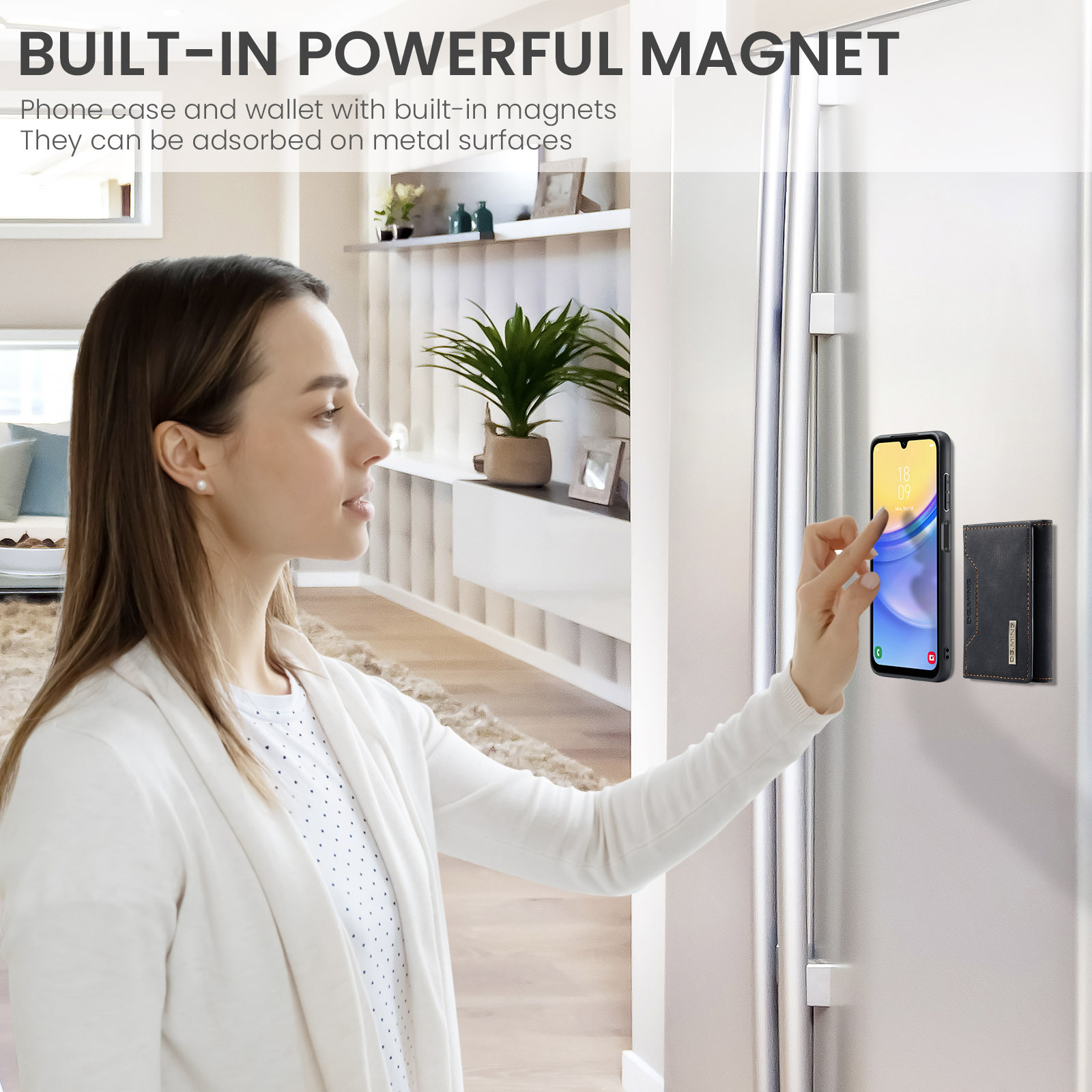 M2 Samsung A15 háromrészes mágneses kártyatartóhoz A15 4G védőtok A15 5G 2 az 1-ben osztott telefontok_voghion.com