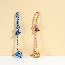 亚马逊跨境批发宠物狗互动玩具磨牙结绳解闷耐咬小泰迪金毛长吊球