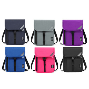 C Cross-border Hot-selling Large-capacity Multi-functional Anti-shield Theft Brush Hanging Neck Oxford Cloth Waterproof Passport Certificate Storage Bag