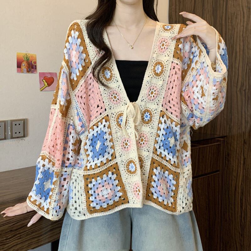 New Style Knitted Cardigan for Women, Thin Outerwear with a Lazy Style Design, Hollow-Out Crochet Knit Shawl Jacket Manufacturer New Style Knitted Cardigan for Women, Thin Outerwear with a Lazy Style Design, Hollow-Out Crochet Knit Shawl Jacket Manufacturer