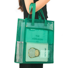 補習袋加寬大容量學生書袋網紗透明手提補課包文件袋作業手提袋