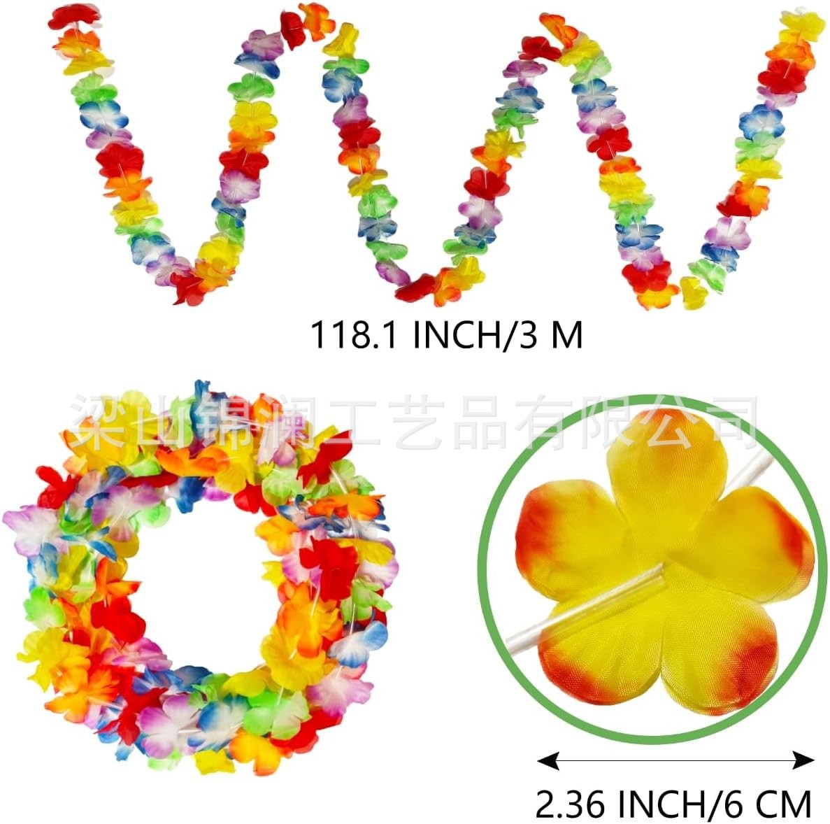 Transfronterizo Amazon Adult Hawaii 3 m cuello halter decoración guirnalda de disfraces espectáculo de baile noche guirnalda al por mayor