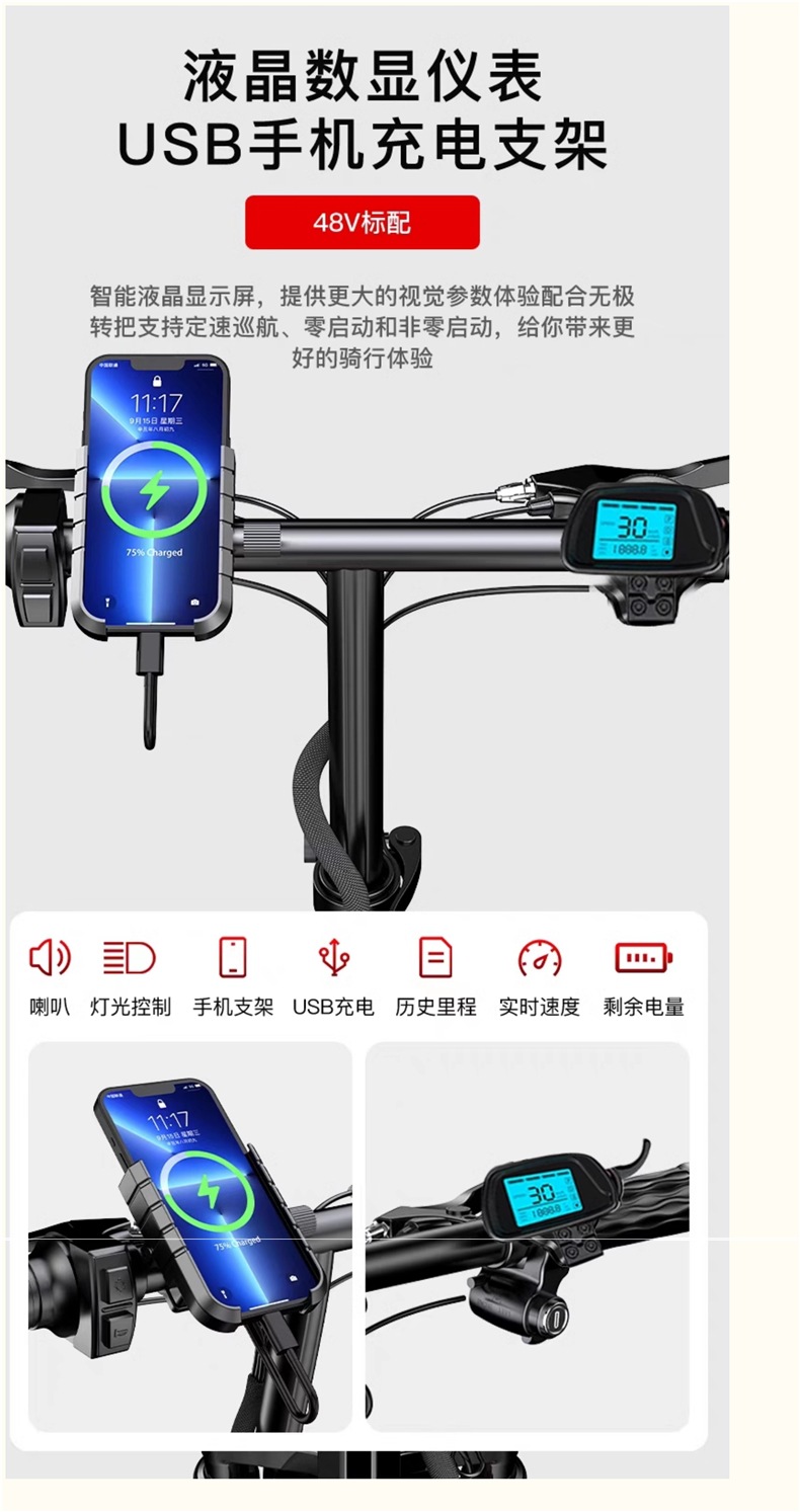 Wuyang Electric Scooter Ride-On Folding Electric Vehicle for Adults, Small Two-Wheel Mini Electric Bike