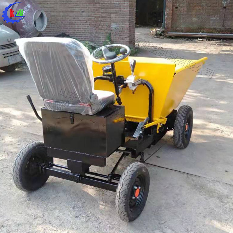 电动砂浆运输小推车 四轮座驾式电动拉灰车 工地用电动灰斗车