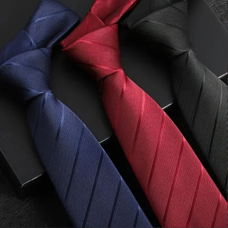 Cross-border Explosions Men's and Women's Business Tie Dress Hand-to-Hand Bridegroom Wedding Narrow Lazy Wedding Black Striped Tie