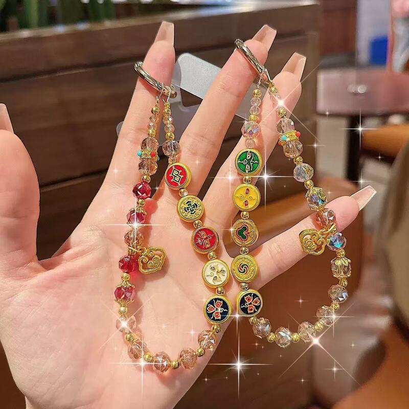 Five-Way Fortune God Ingot Pendant Phone Chain Ins-Style Women's Wealth-Attracting Bracelet Short Niche High-End Phone Case Accessory Five-Way Fortune God Ingot Pendant Phone Chain Ins-Style Women's Wealth-Attracting Bracelet Short Niche High-End Phone Case Accessory