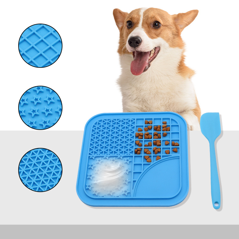 Perro lamiendo Mat raspador traje mascota lamiendo Mat silicona perro snack Mat comida Mat gato comida húmeda Mat con ventosa