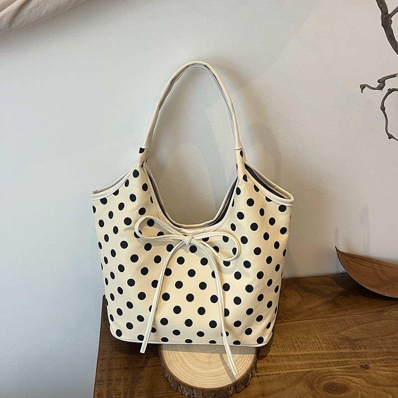 Hand-Carrying Large-Capacity Bag for Women 2025 New Fashion Polka Dot Tote Bag for Work and Commuting Versatile Casual Shoulder Bag Hand-Carrying Large-Capacity Bag for Women 2025 New Fashion Polka Dot Tote Bag for Work and Commuting Versatile Casual Shoulder Bag