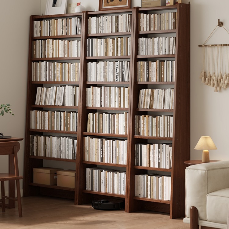 Solid Wood Bookshelf Floor-Standing Storage Rack Household Wall Storage Rack Ladder-Shaped Children's Student Simple Living Room Bookcase