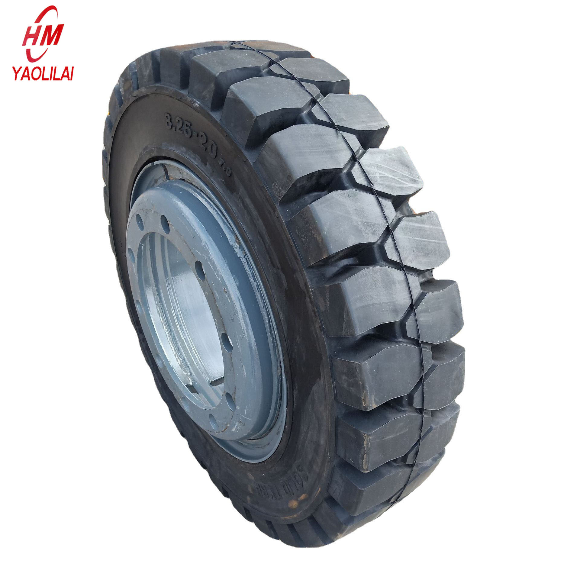 厂家批发叉车实心轮胎825-20工程机械轮胎可配钢圈叉车实心轮胎