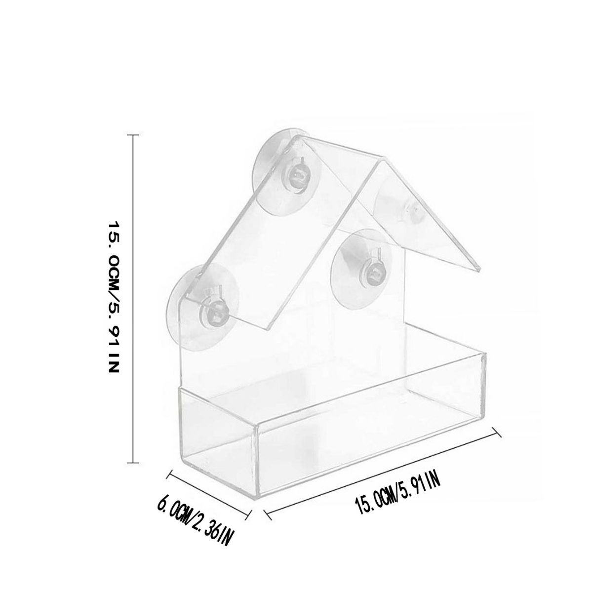 亚克力鸟笼跨境亚马逊喂鸟器小鸟喂食器宠物用品透明壁挂式鸟笼子