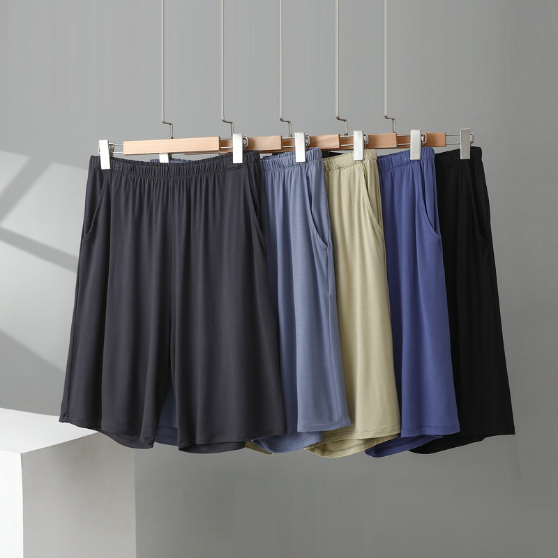 Modal Men's Large Size Loose Shorts, Thin and Breathable Sports Shorts with Pockets, Fashionable Versatile Casual Pants