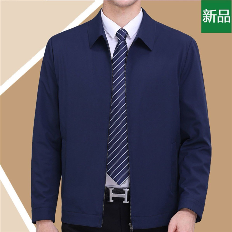 지퍼 스타일 [핫세일] 라펠 자켓 - 네이비 블루 - 봄, 가을 싱글 스타일