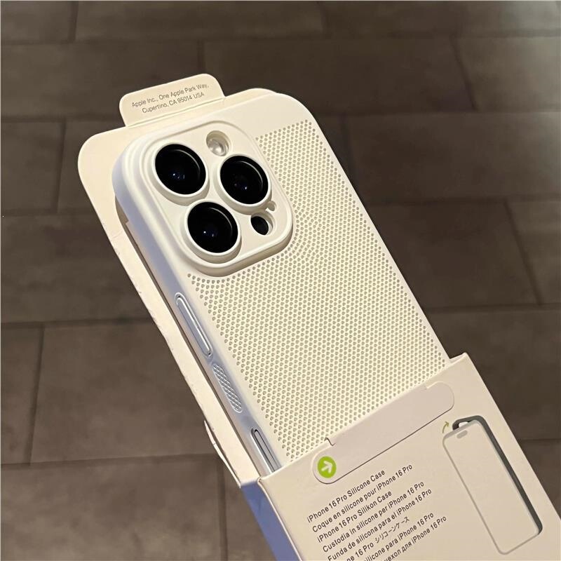 Cooling and Breathable Hollow Mesh Shell Suitable for Apple 17 Promax Mobile Phone Case 15 Lens Film Full-Cover Hard Shell Protective Case Cooling and Breathable Hollow Mesh Shell Suitable for Apple 17 Promax Mobile Phone Case 15 Lens Film Full-Cover Hard Shell Protective Case