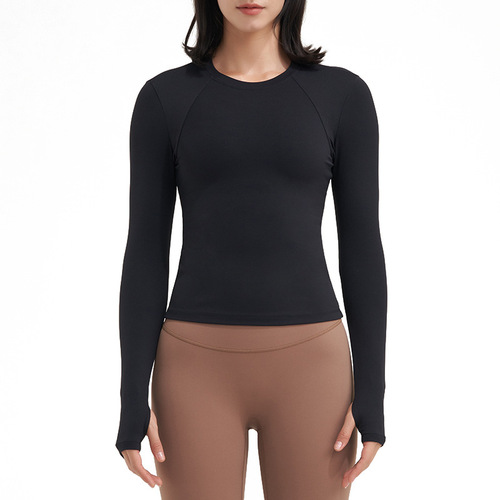 Women's Yoga Top for Autumn/Winter Quick-Dry Exercise Long-Sleeve T-Shirt, Slim-Fitting Fitness Top for Running, Yoga, and Workouts
