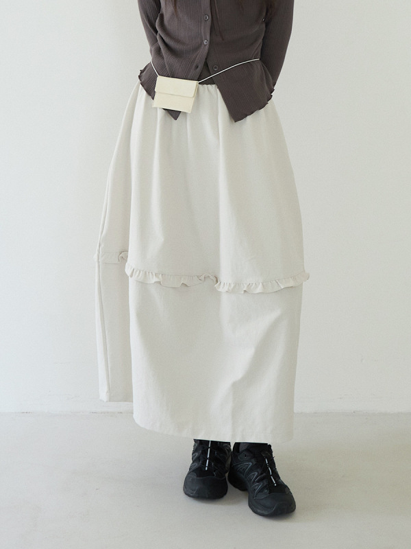 【欧凡】文艺范儿简约宽松高腰半身裙女2025季季新款显瘦长裙3172|undefined