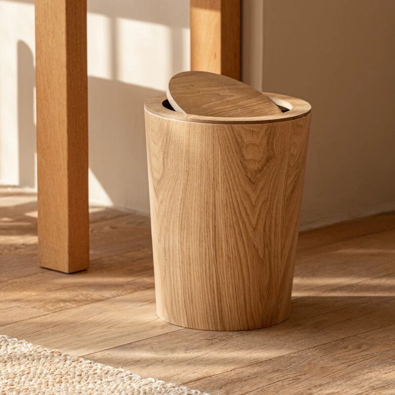 Cross-Border Japanese-Style Simple Wooden Trash Can Creative Home B&B Hotel Living Room Bedroom Trash Can with Lid Cross-Border Japanese-Style Simple Wooden Trash Can Creative Home B&B Hotel Living Room Bedroom Trash Can with Lid