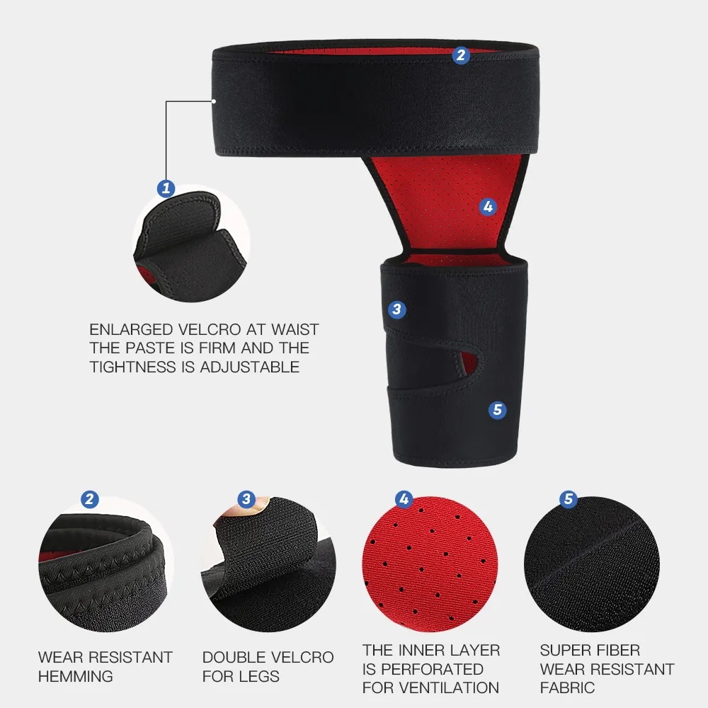 Soporte de Muslo e Ingle Deportivo de Neopreno Transpirable para Deportes y Fitness