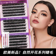 欧美跨境DIY分段式朵毛8-16mm自然开花浓密款眼睫毛大容量Lashe